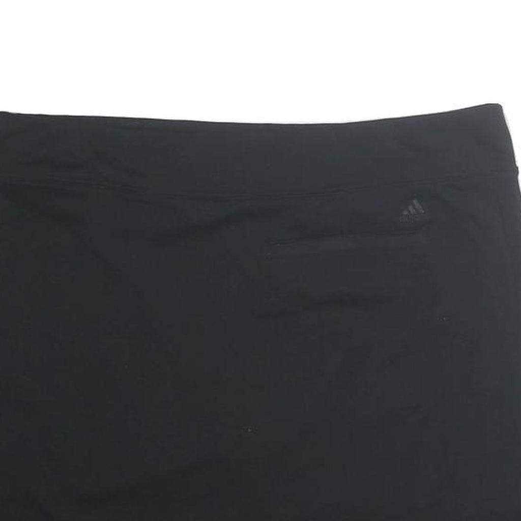 ADIDAS Womens Black Mini Cotton Blend Plain Skirt L Sports Casual Activewear