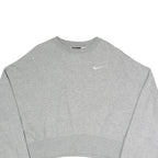 NIKE Womens Grey Sweatshirt Crew Neck XS Cropped Casual Pullover Cotton Blend