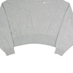 NIKE Womens Grey Sweatshirt Crew Neck XS Cropped Casual Pullover Cotton Blend
