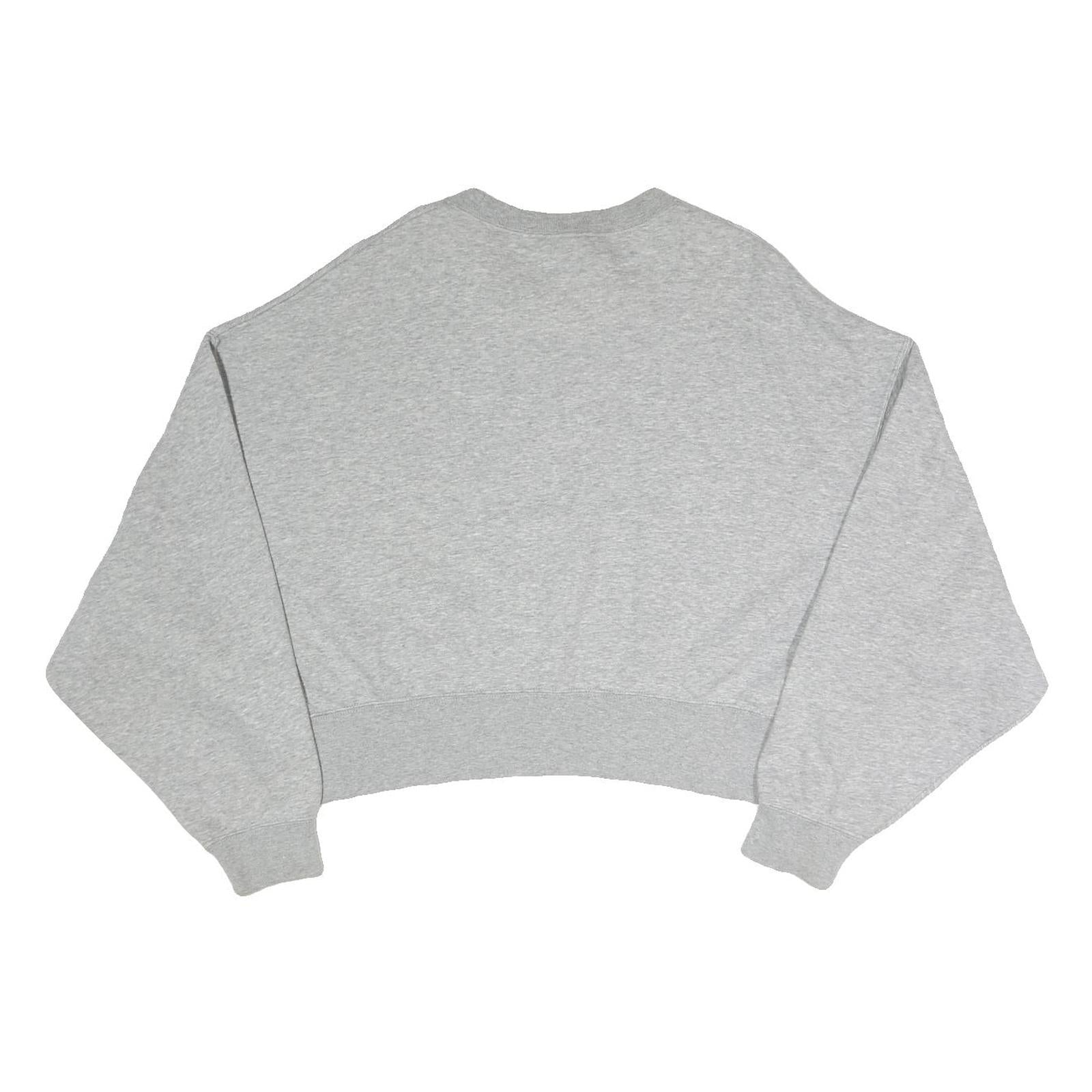NIKE Womens Grey Sweatshirt Crew Neck XS Cropped Casual Pullover Cotton Blend