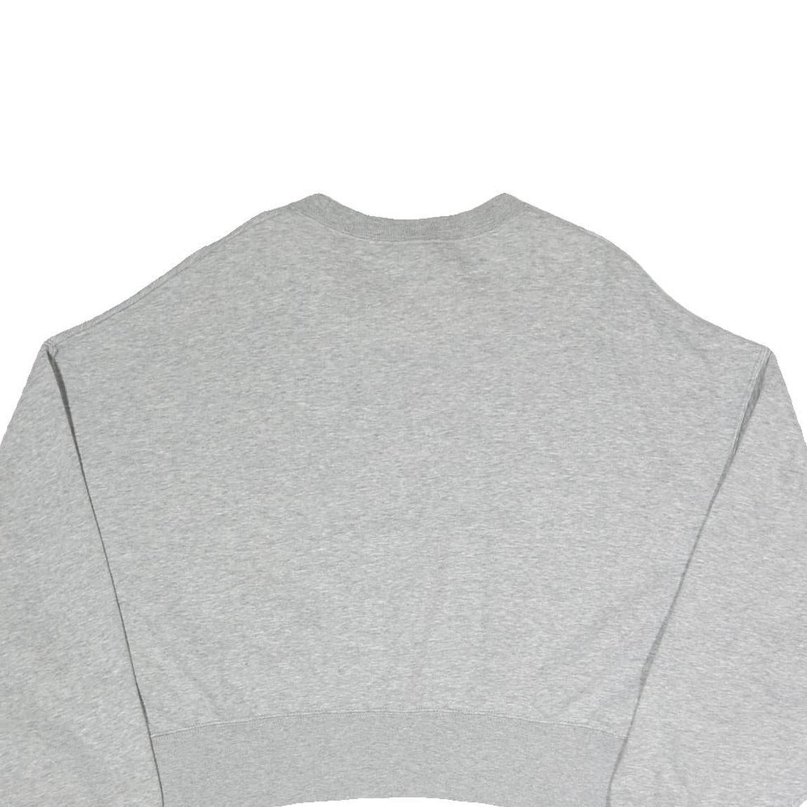 NIKE Womens Grey Sweatshirt Crew Neck XS Cropped Casual Pullover Cotton Blend