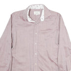 TED BAKER Mens Pink Shirt M Cotton Stylish Patterned Collar Long Sleeve