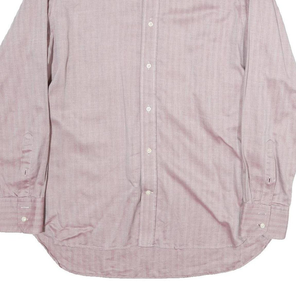 TED BAKER Mens Pink Shirt M Cotton Stylish Patterned Collar Long Sleeve