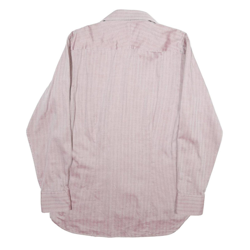TED BAKER Mens Pink Shirt M Cotton Stylish Patterned Collar Long Sleeve