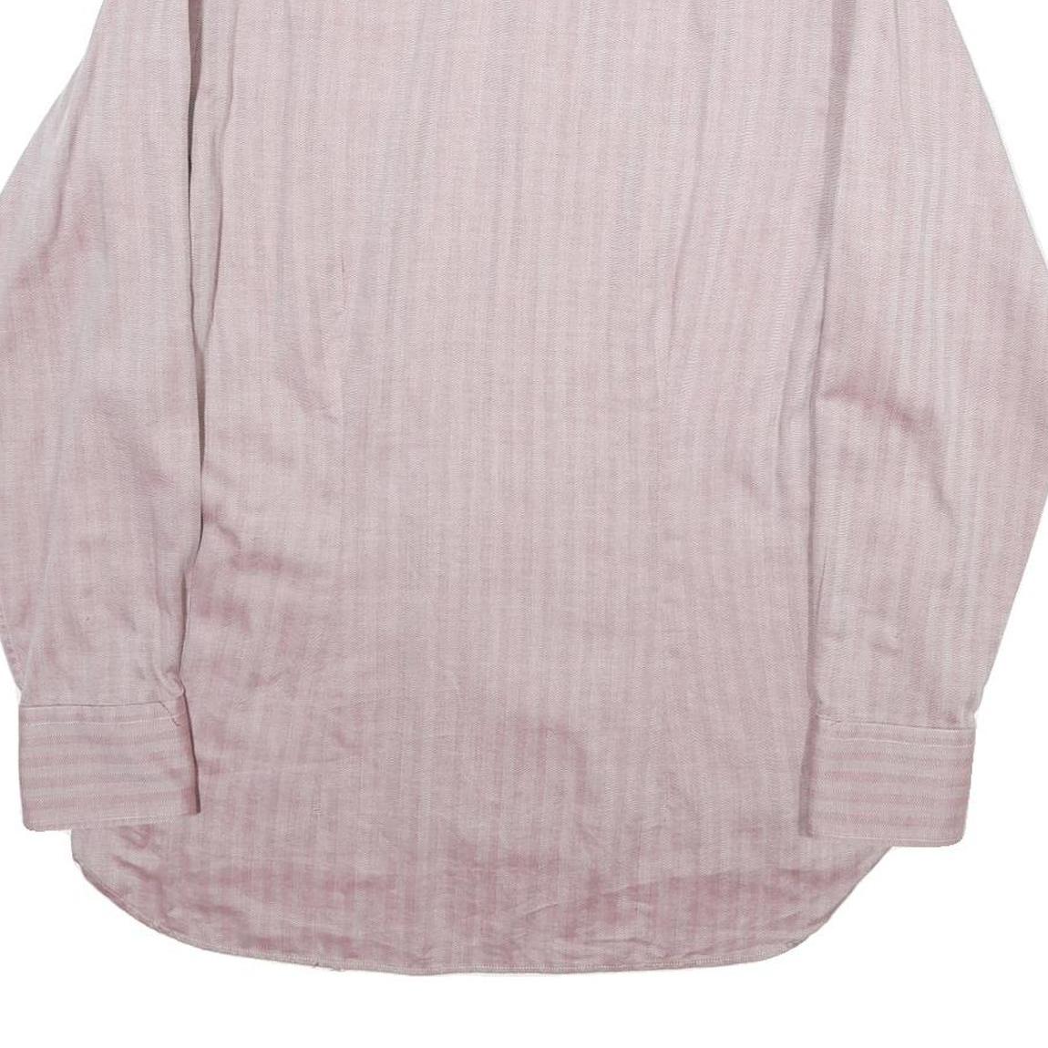 TED BAKER Mens Pink Shirt M Cotton Stylish Patterned Collar Long Sleeve