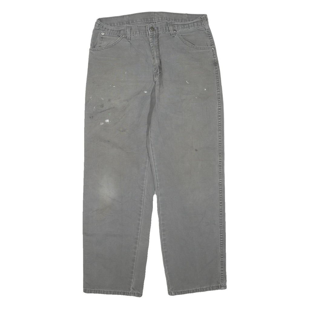 DICKIES Mens Regular Fit Straight Grey Denim Jeans W34 L30 Workwear Casual