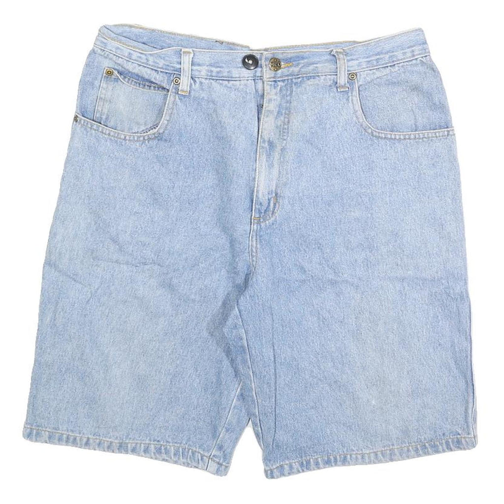 MCORVIS Mens Light Blue Denim Shorts M W32 Classic Cotton Blend Casual Fit