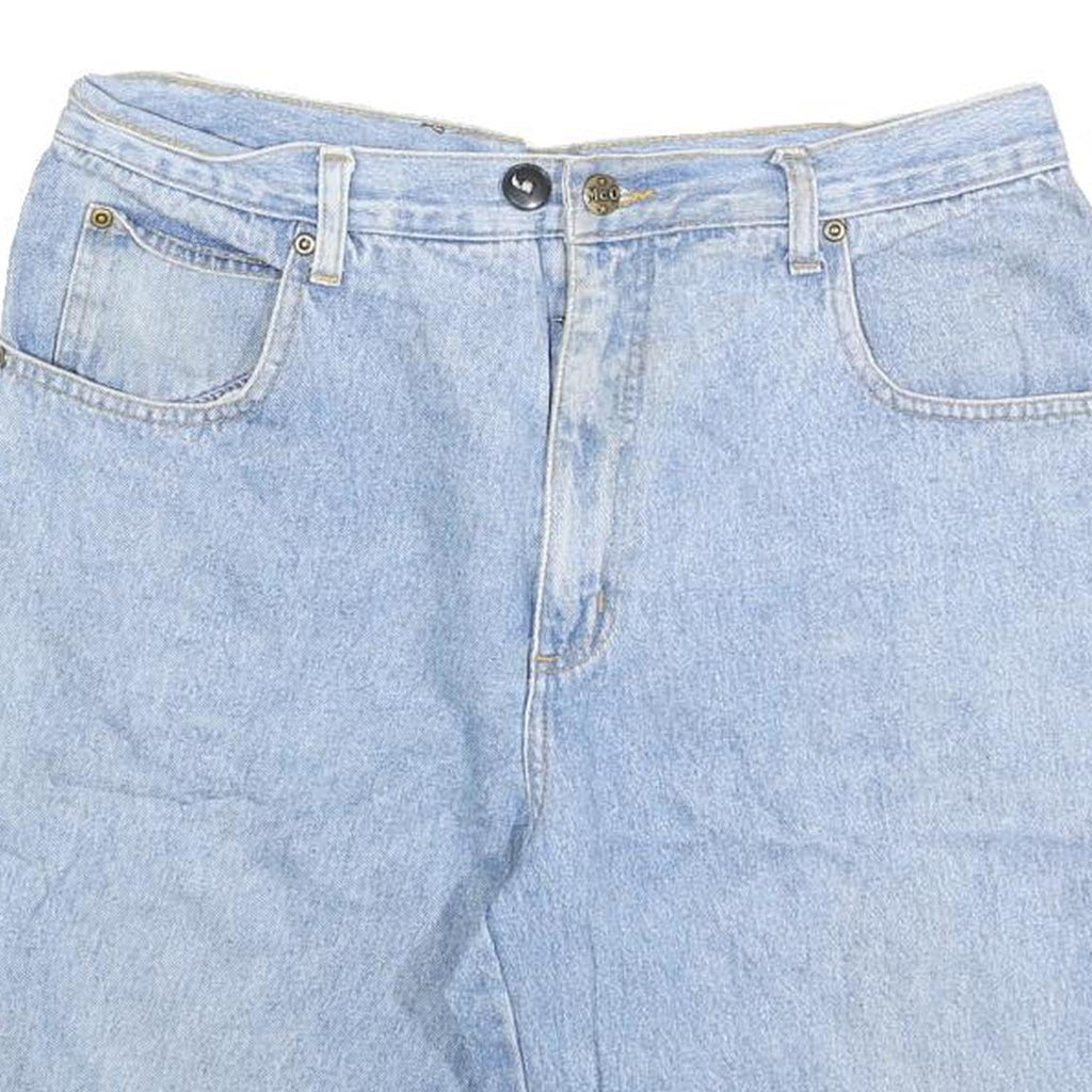 MCORVIS Mens Light Blue Denim Shorts M W32 Classic Cotton Blend Casual Fit