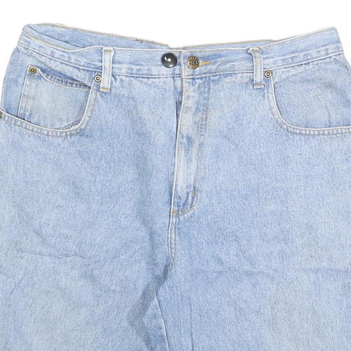 MCORVIS Mens Light Blue Denim Shorts M W32 Classic Cotton Blend Casual Fit