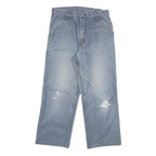 CARHARTT Mens Relaxed Jeans Light Blue Denim W28 L25 Workwear Zip Closure
