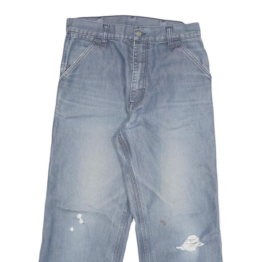 CARHARTT Mens Relaxed Jeans Light Blue Denim W28 L25 Workwear Zip Closure