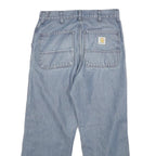CARHARTT Mens Relaxed Jeans Light Blue Denim W28 L25 Workwear Zip Closure