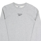 REEBOK Mens Grey Sweatshirt S Crew Neck Cotton Blend Pullover Casual