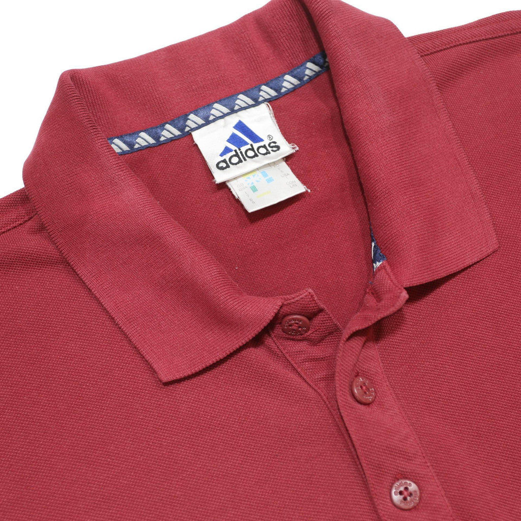 ADIDAS Mens Maroon Polo Shirt L Cotton Blend Short Sleeve Basic Casual