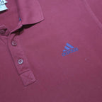 ADIDAS Mens Maroon Polo Shirt L Cotton Blend Short Sleeve Basic Casual