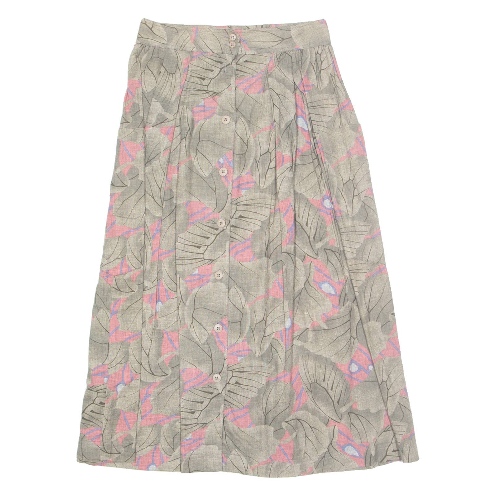 RAFAELLA Womens A-Line Skirt Grey Long 90s Crazy Pattern S