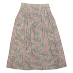 RAFAELLA Womens A-Line Skirt Grey Long 90s Crazy Pattern S
