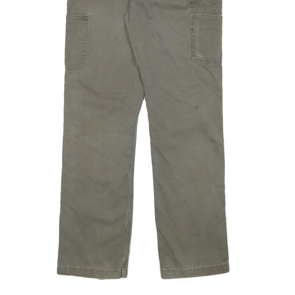 CARHARTT Mens Regular Cotton Blend Beige Zip Trousers W29 L32 Workwear Durable