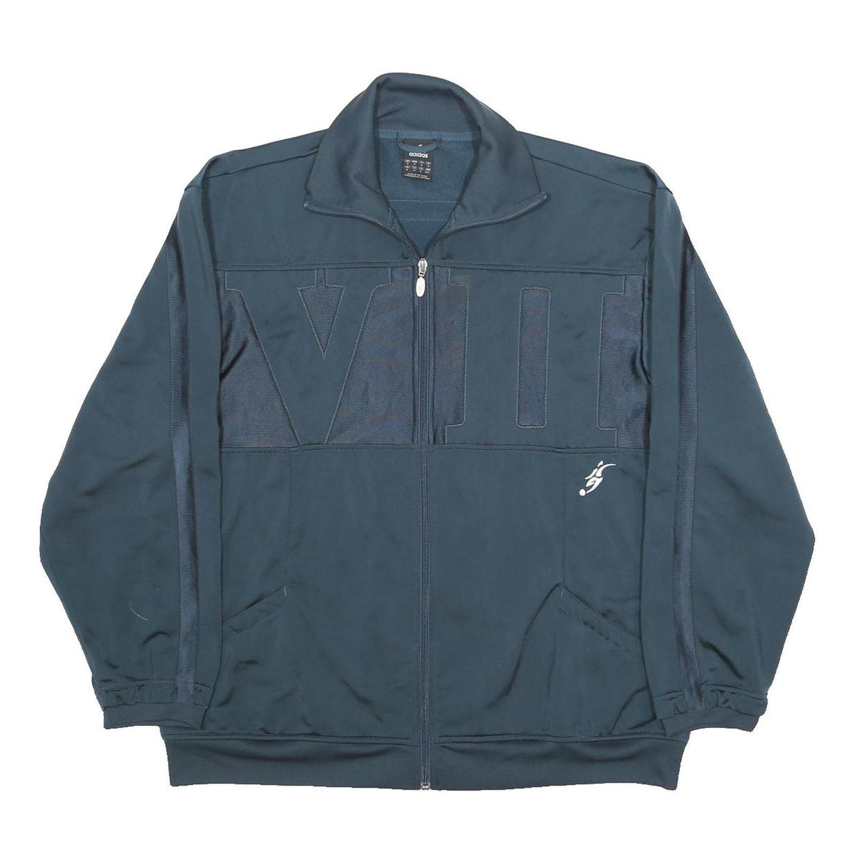 ADIDAS Mens Blue Jacket M Polyester Zip Plain Sportswear Track Top
