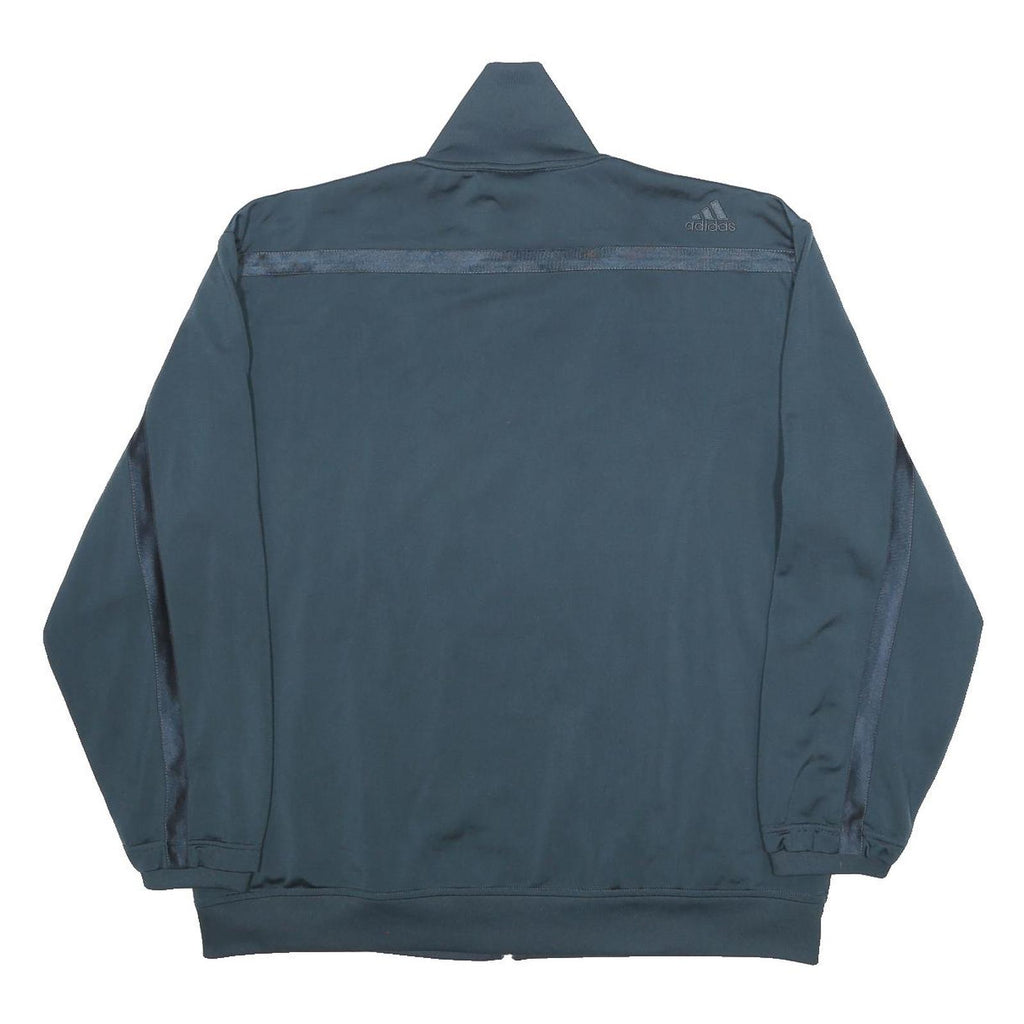 ADIDAS Mens Blue Jacket M Polyester Zip Plain Sportswear Track Top