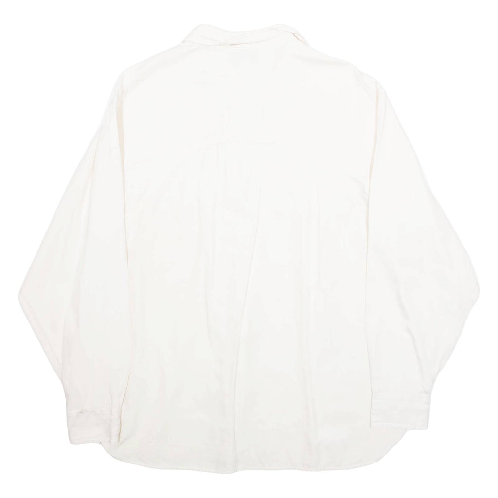 HILLARMY Womens Shirt Beige Collared Long Sleeve 90s L