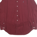 NORSPORT Mens Maroon L Cotton Button-Down Casual Shirt