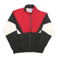 KOBE Mens Red & Black & White Nylon Jacket L Zip Casual Retro Colourblock