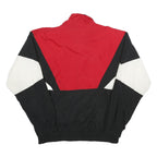 KOBE Mens Red & Black & White Nylon Jacket L Zip Casual Retro Colourblock