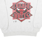 Mens White Chicago Bulls Crew Neck XL Cotton Blend Sweatshirt NBA Basket