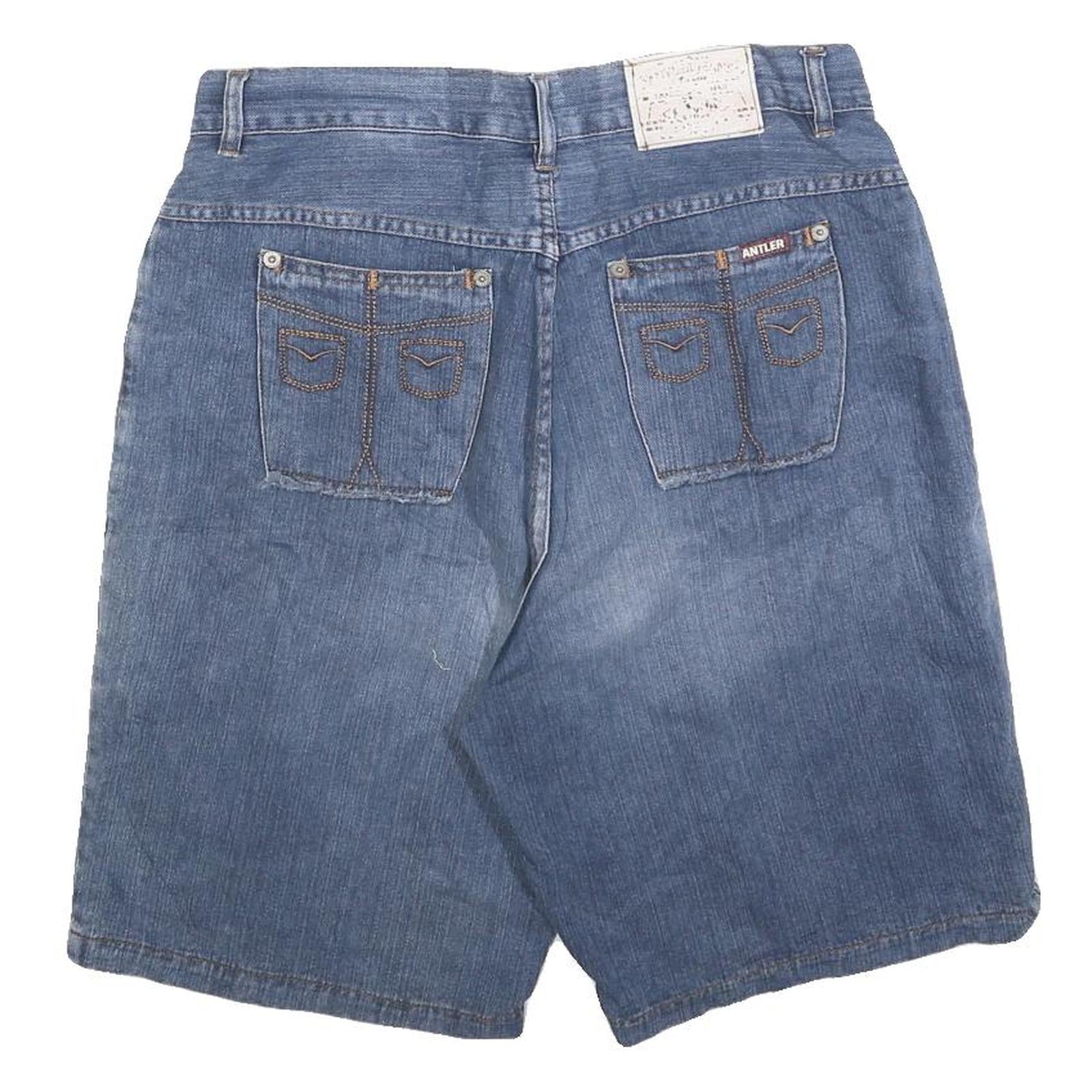 ANTLER Mens Denim Blue Casual Cotton Blend M W32 Shorts Stylish Fit