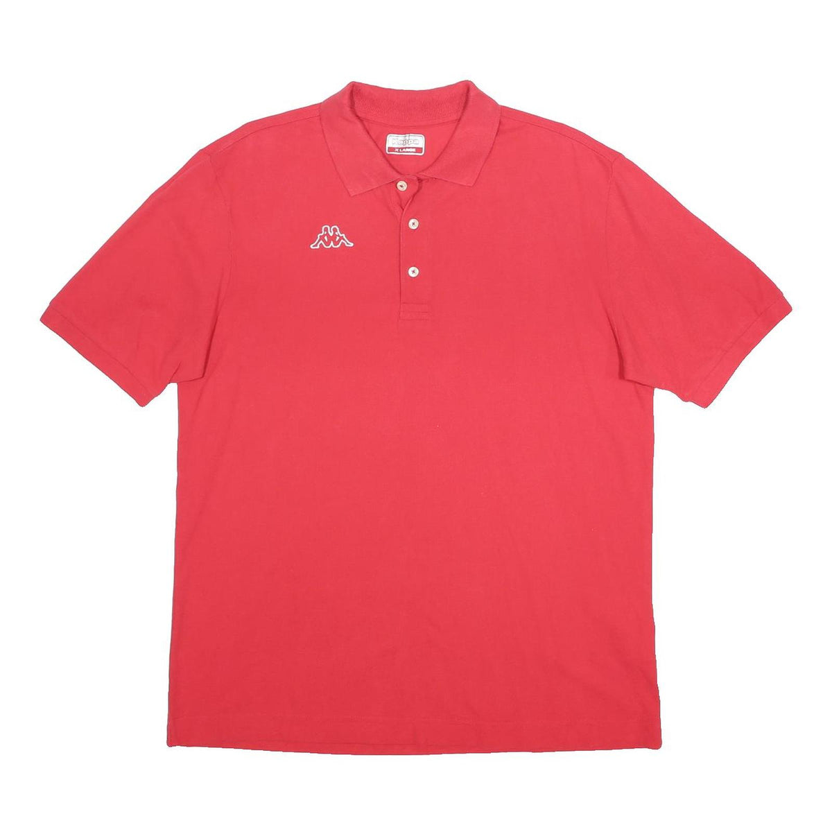 KAPPA Mens Red Short Sleeve Polo Shirt M Cotton Casual Sportswear
