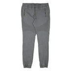 RAINBOW Mens Grey Slim Drawstring Cotton Blend Trousers W34 L31 Zip Pockets