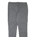 RAINBOW Mens Grey Slim Drawstring Cotton Blend Trousers W34 L31 Zip Pockets