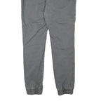 RAINBOW Mens Grey Slim Drawstring Cotton Blend Trousers W34 L31 Zip Pockets