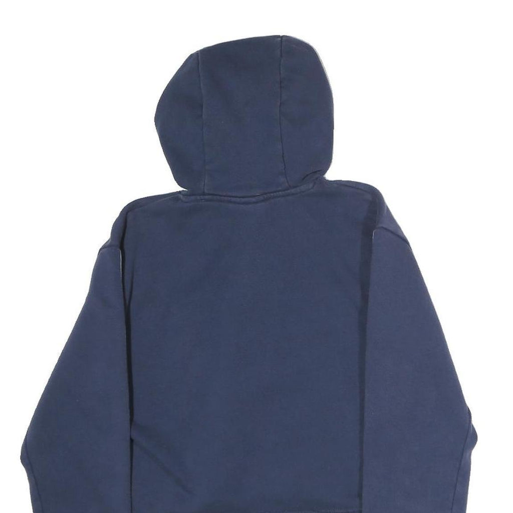 ELLESSE Womens Navy Blue Cropped Pullover Hoodie UK 6 Logo Tape Sleeves