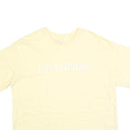 CHAMPION Womens Yellow Cotton Blend T-Shirt XL Short Sleeve Crew Neck Logo