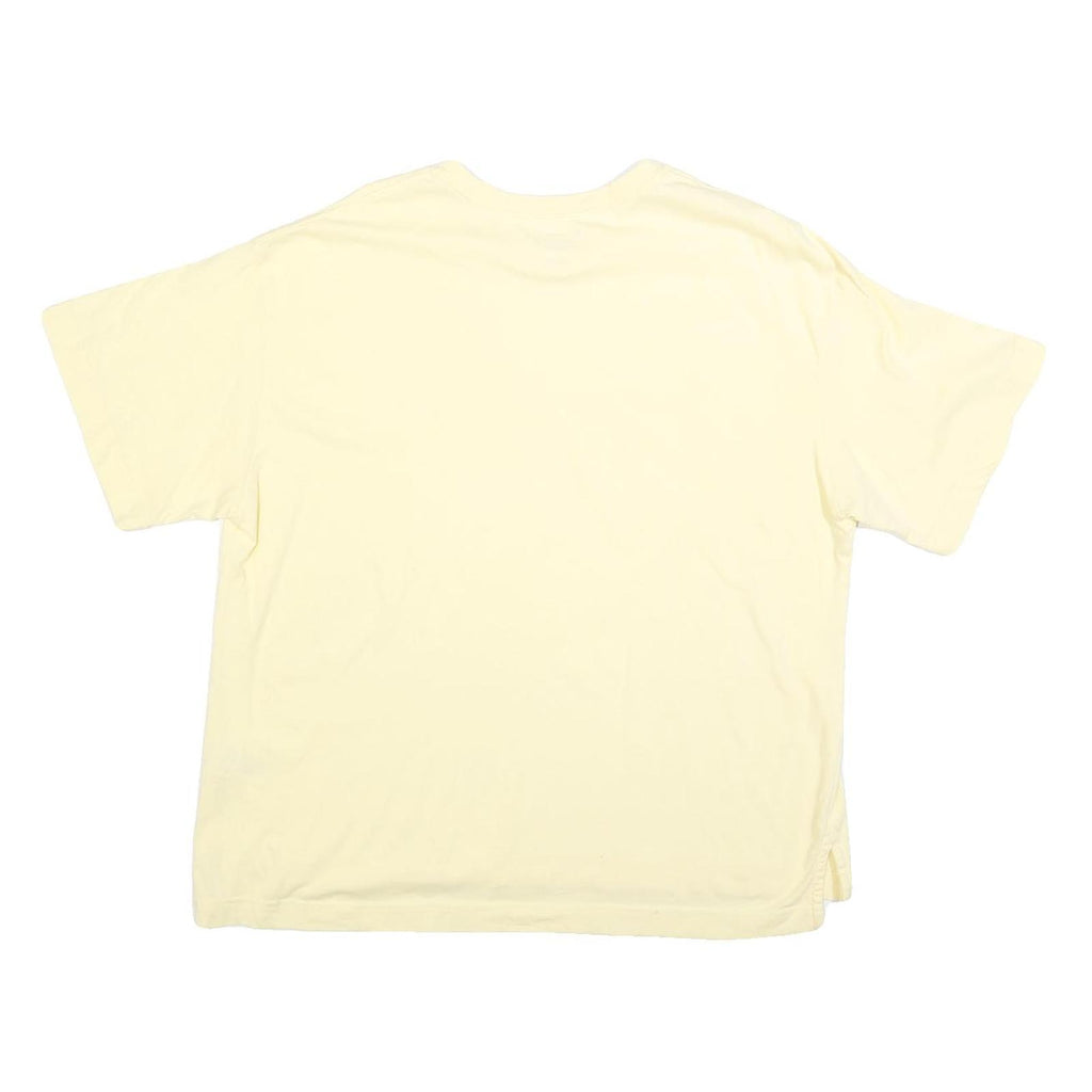 CHAMPION Womens Yellow Cotton Blend T-Shirt XL Short Sleeve Crew Neck Logo