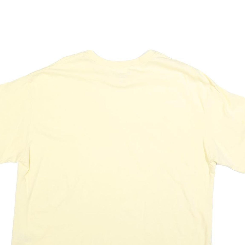 CHAMPION Womens Yellow Cotton Blend T-Shirt XL Short Sleeve Crew Neck Logo