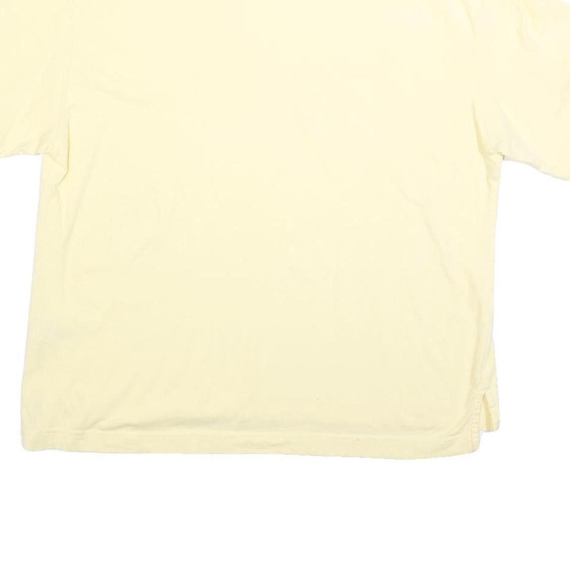 CHAMPION Womens Yellow Cotton Blend T-Shirt XL Short Sleeve Crew Neck Logo