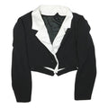 MUREK MODELL Womens Black & White Cropped Jacket UK 8 Polyester Classic Button