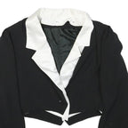 MUREK MODELL Womens Black & White Cropped Jacket UK 8 Polyester Classic Button