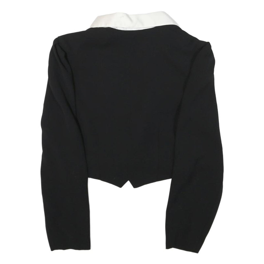 MUREK MODELL Womens Black & White Cropped Jacket UK 8 Polyester Classic Button