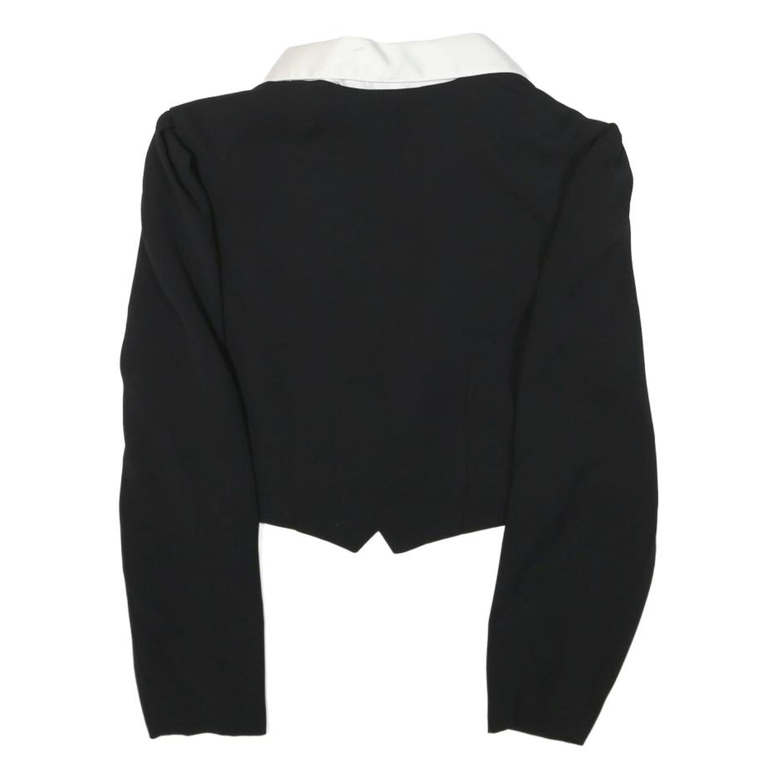 MUREK MODELL Womens Black & White Cropped Jacket UK 8 Polyester Classic Button