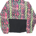 OCEAN EQUIPMENT Womens Black & Neon Zip Hooded Nylon Jacket XL Vibrant Pattern