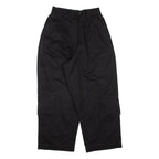 BLACK STUDIOS Cropped Womens Trousers Black Relaxed Straight W23 L23