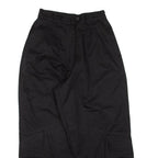 BLACK STUDIOS Cropped Womens Trousers Black Relaxed Straight W23 L23