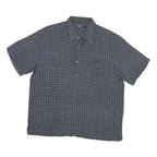 TOSCANO Mens Blue Rayon XL Patterned Short Sleeve Shirt Casual Summer