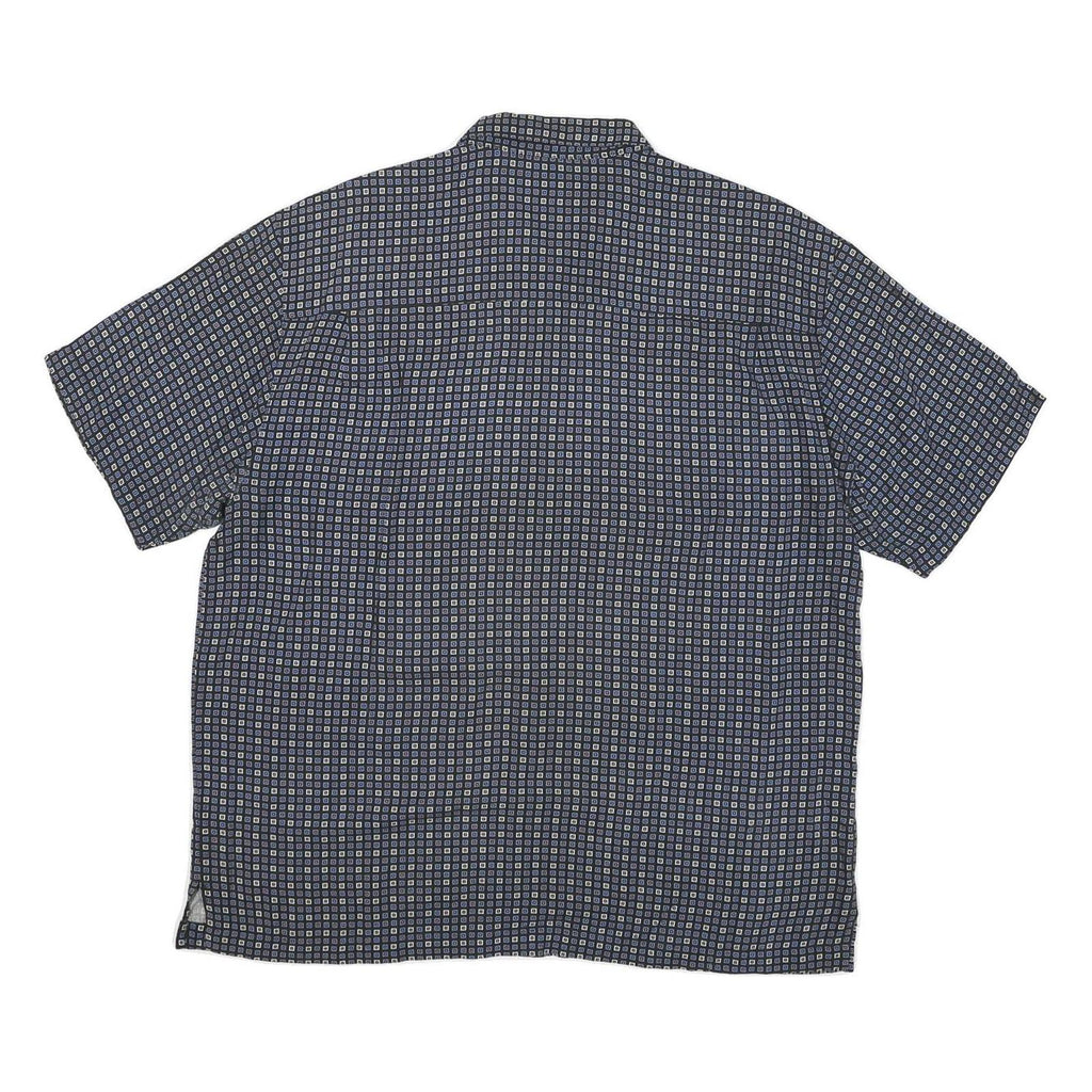 TOSCANO Mens Blue Rayon XL Patterned Short Sleeve Shirt Casual Summer
