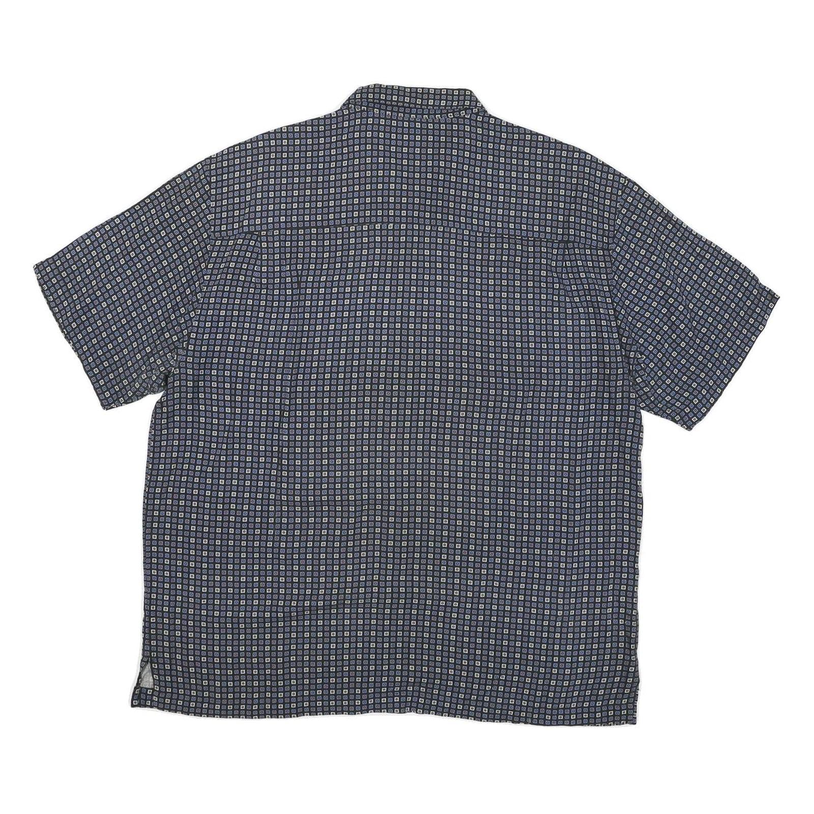 TOSCANO Mens Blue Rayon XL Patterned Short Sleeve Shirt Casual Summer