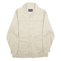COLONIAL Mens Cream Cotton Button Jacket M Plain Casual Lightweight